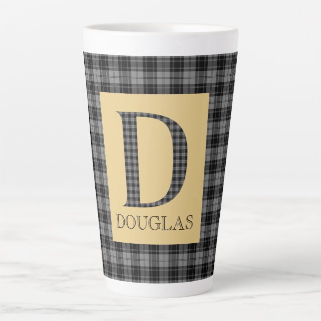 Tasse Latte Douglas Tartan Monogram D (Devant)