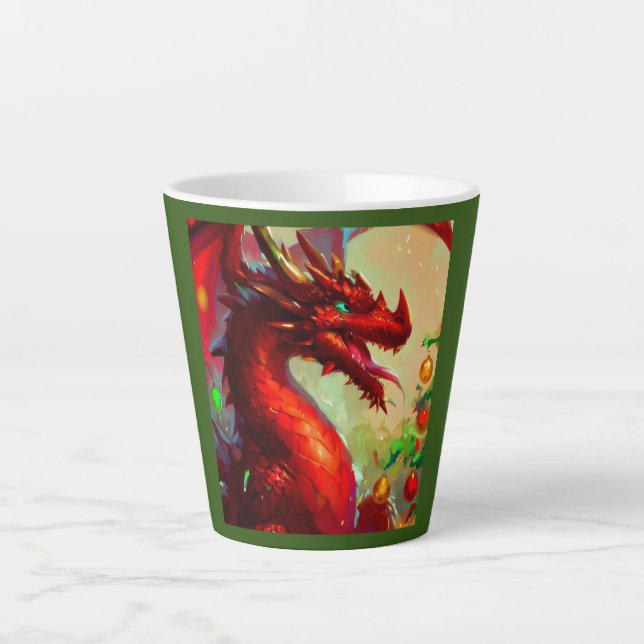 Tasse Latte Dragon de Noël 1 (Devant)