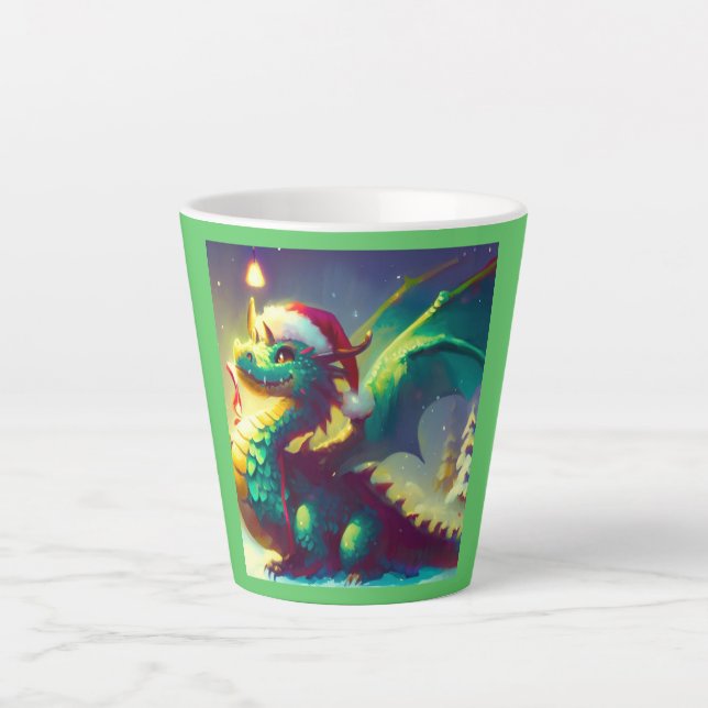 Tasse Latte Dragon de Noël 3 (Devant)