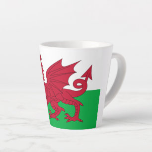 Tasse Latte Dragon gallois ~ Drapeau du Pays de Galles