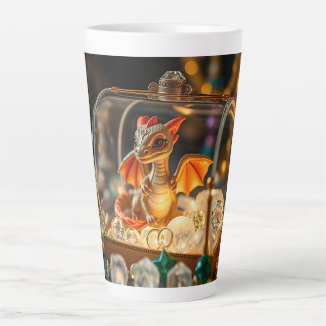 Tasse Latte Dragon mignon dans une boîte à bijoux (Devant)