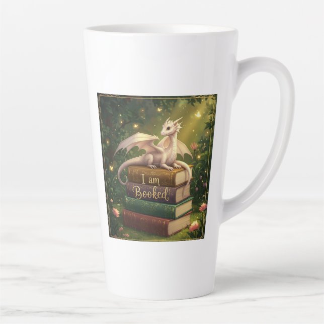 Tasse Latte Dragon on books - Latte Mok (Droite)