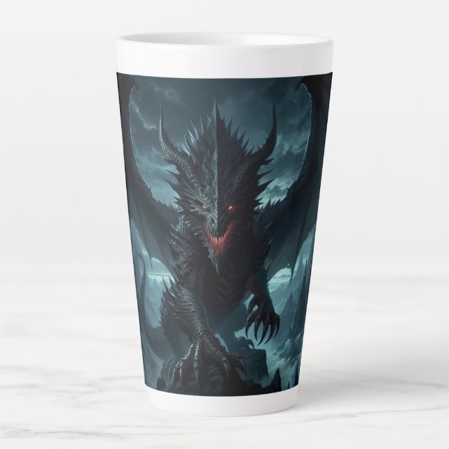 Tasse Latte Dragon sombre et médiéval (Devant)