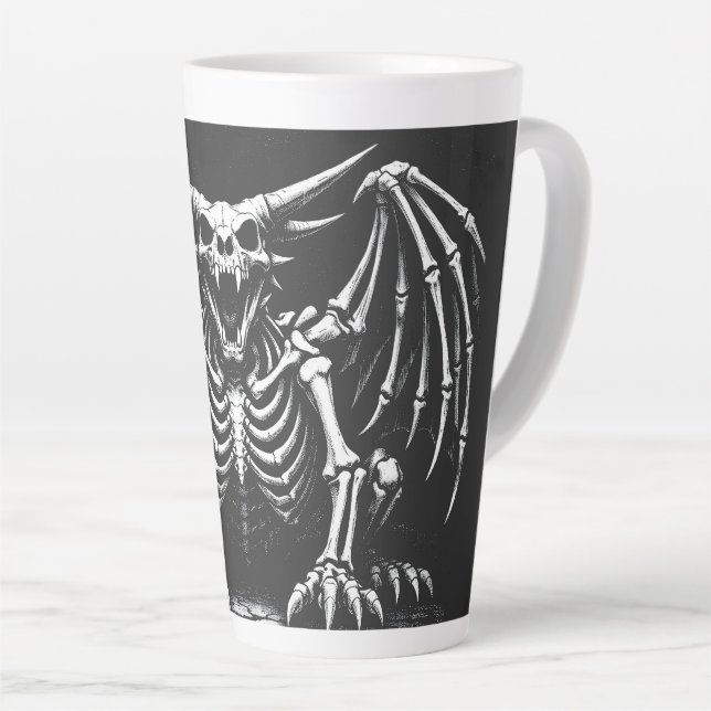 Tasse Latte Dragon squelette par BurnsInHell (Angle droit)