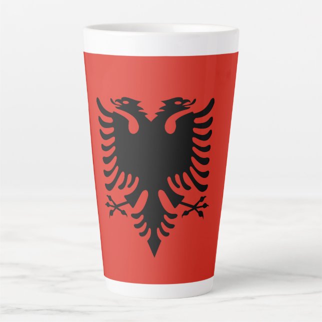 Tasse Latte Drapeau albanais (Devant)