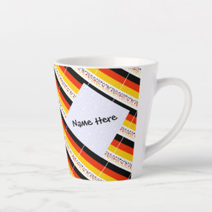 Tasse Latte Drapeau allemand Deutschland Personnalisation noir