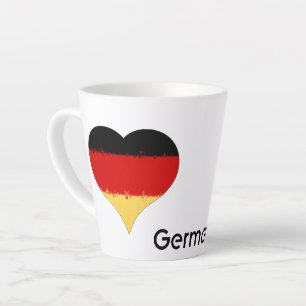 Tasse Latte Drapeau allemand I Heart Allemagne