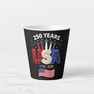 Tasse Latte Drapeau américain 250e anniversaire des États-Unis