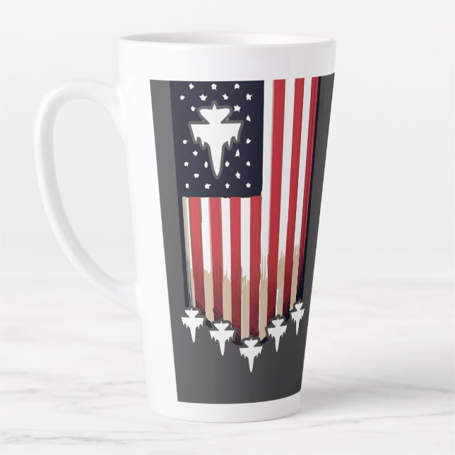 Tasse Latte Drapeau Américain 4 Juillet-65079 (Gauche)