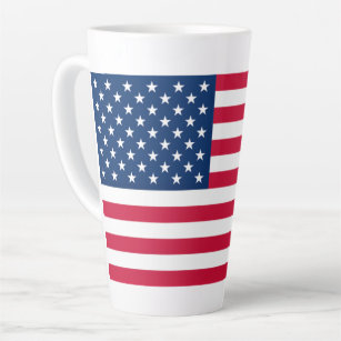 Tasse Latte Drapeau américain - États-Unis d'Amérique - Patrio
