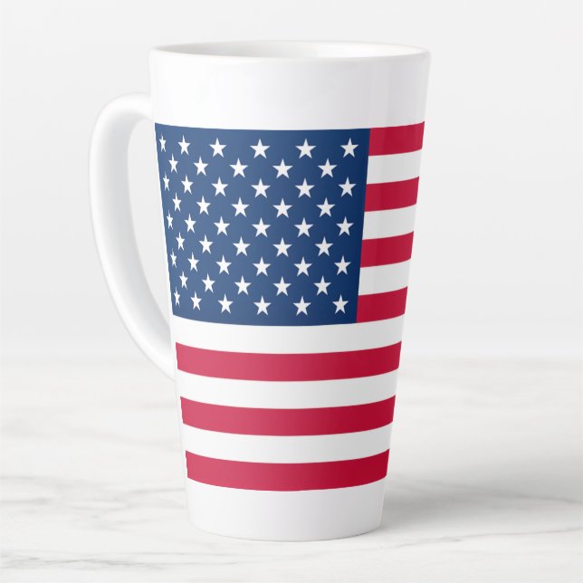 Tasse Latte Drapeau américain - États-Unis d'Amérique - Patrio (Angle gauche)