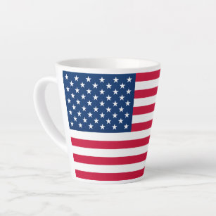Tasse Latte Drapeau américain - États-Unis d'Amérique - Patrio