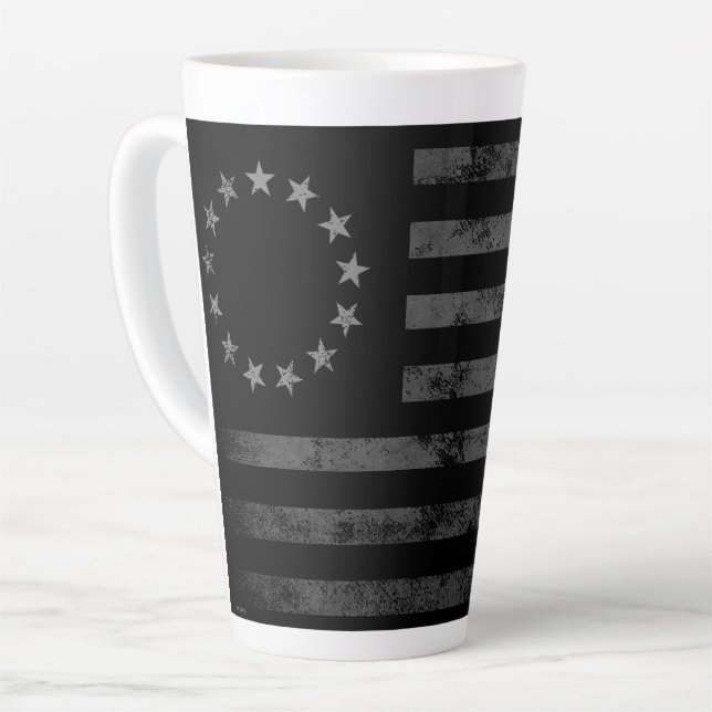 Tasse Latte Drapeau américain vintage Betsy Ross (Angle gauche)
