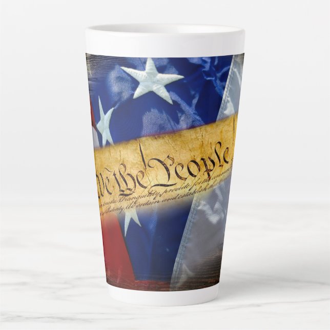 Tasse Latte Drapeau Américain We The People (Devant)