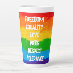 Tasse Latte Drapeau arc-en-ciel gay lesbienne LGBT