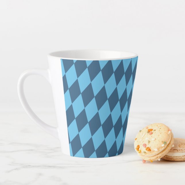 Tasse Latte Drapeau bleu Bavaria Rhombus Motif (En situation)