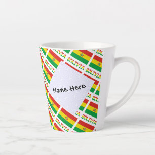 Tasse Latte Drapeau bolivien Carrelé Personnalisé