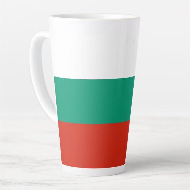 Tasse Latte Drapeau Bulgare Patriotique (Angle gauche)