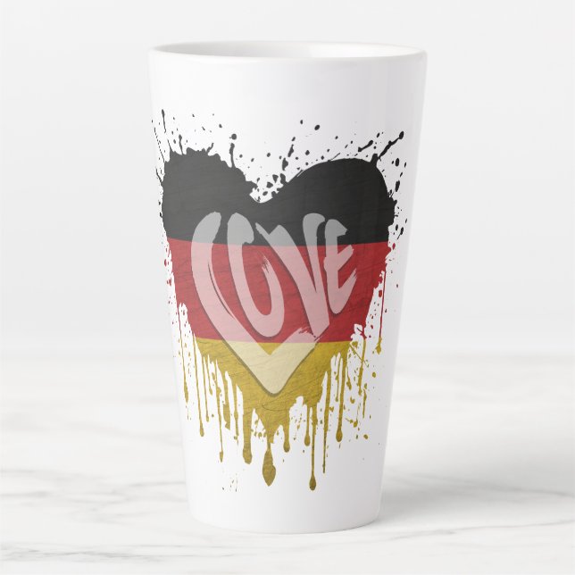Tasse Latte Drapeau d'Allemagne Amour (Devant)