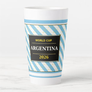 Tasse Latte Drapeau de fan de football d'Argentine Couleurs Ra