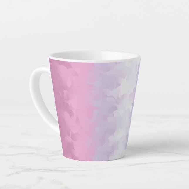 Tasse Latte Drapeau de fierté bigender abstrait (Angle gauche)