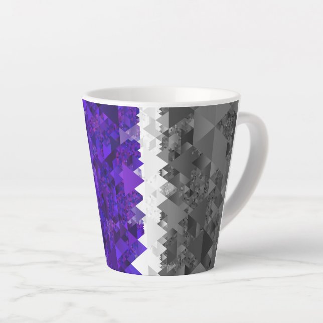 Tasse Latte Drapeau de fierté Greygender Boho Géométrique Mod  (Angle droit)