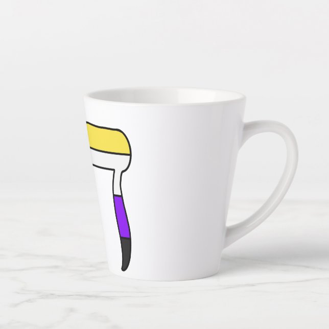 Tasse Latte Drapeau de fierté non binaire Chai (Droite)