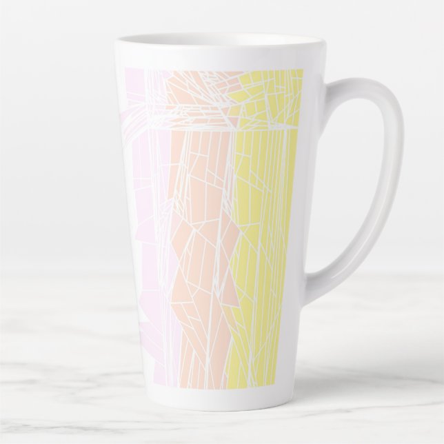 Tasse Latte Drapeau de fierté pangender abstrait géométrique g (Droite)