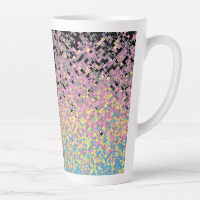 Tasse Latte Drapeau de fierté polygender pixelisé funky tripan (Droite)