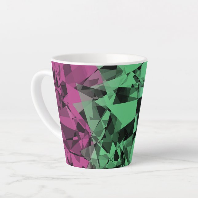 Tasse Latte Drapeau de Fierté Polysexuel Groovy Éclectique Rét (Angle gauche)