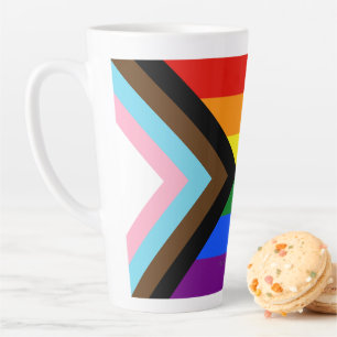 Tasse Latte Drapeau de fierté Progress Pride de SlipperyJoe si