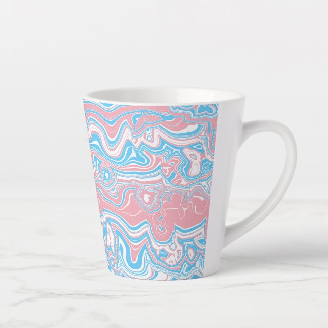 Tasse Latte Drapeau de fierté trans Trippsy Boho Groovy Bandes (Droite)