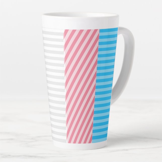 Tasse Latte Drapeau de fierté transgenre abstrait   (Angle droit)