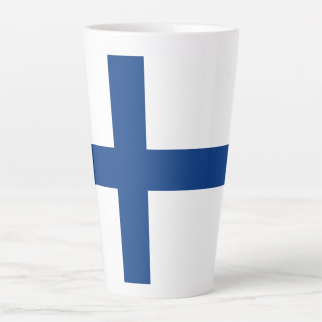 Tasse Latte Drapeau de Finlande (Devant)