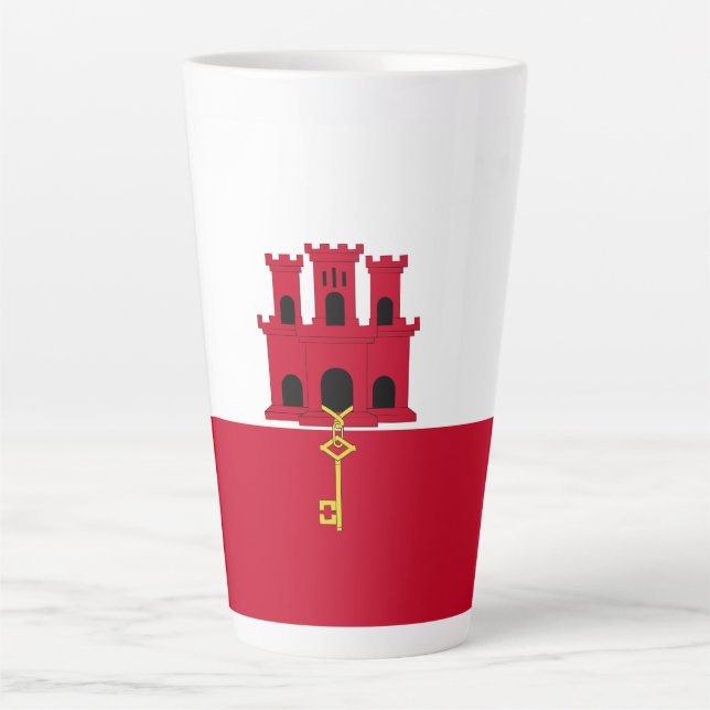 Tasse Latte Drapeau de Gibraltar (Devant)