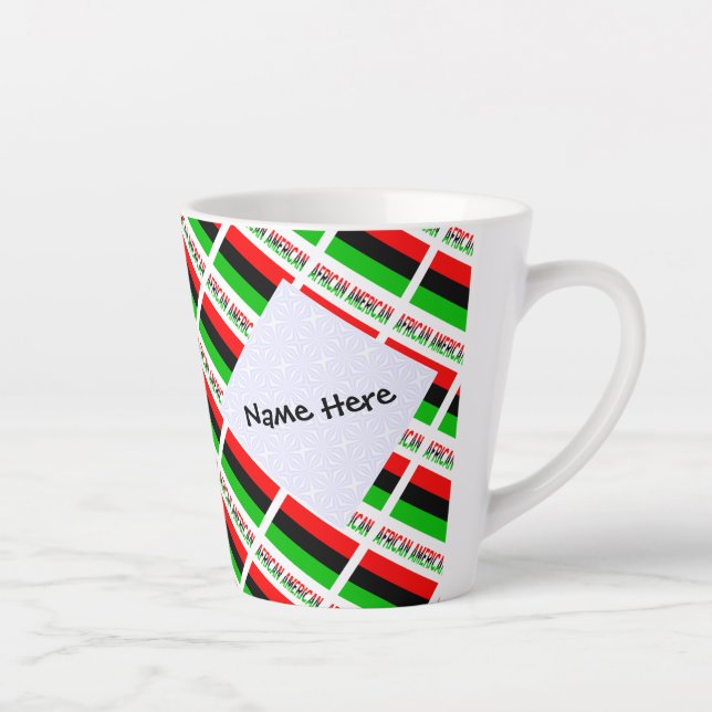 Tasse Latte Drapeau de la diaspora afro-américaine en papier p (Droite)