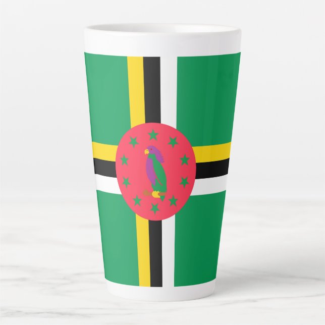 Tasse Latte Drapeau de la Dominique (Devant)