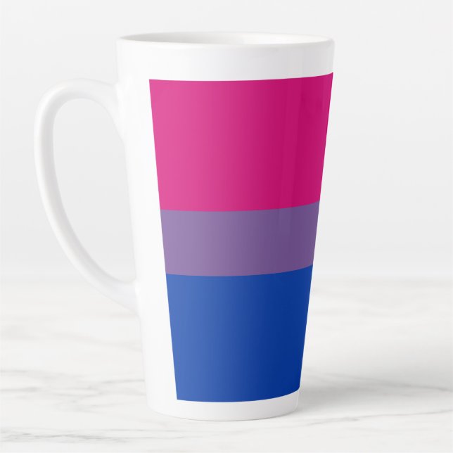 Tasse Latte Drapeau de la fierté bisexuelle (Gauche)