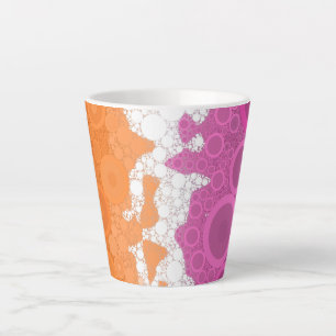 Tasse Latte Drapeau de la fierté lesbienne Abstraite