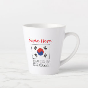 Tasse Latte Drapeau de la République de Corée Personnalisé Pet
