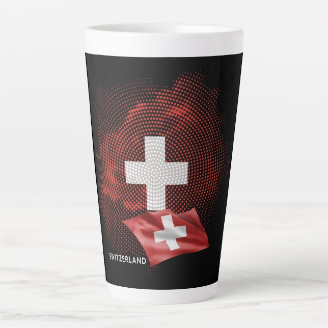 Tasse Latte drapeau de la Suisse (Devant)