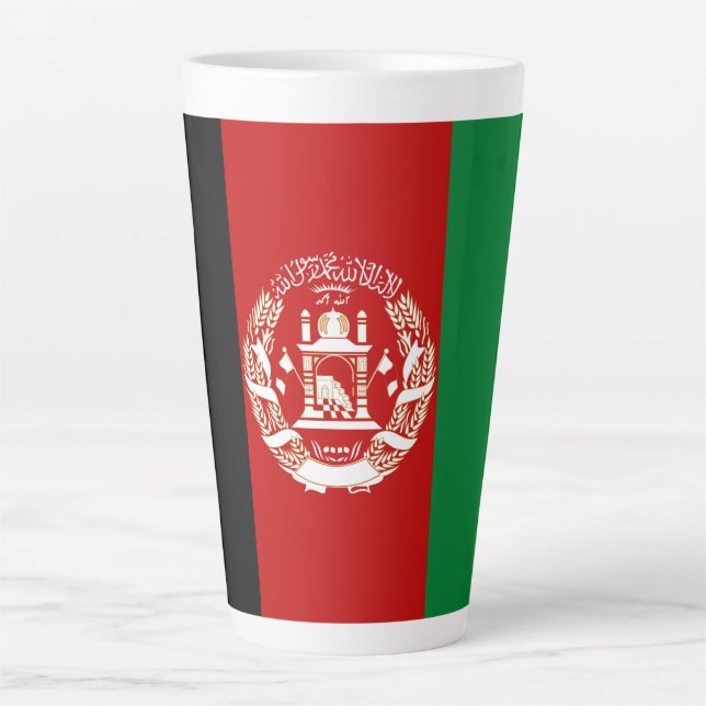 Tasse Latte Drapeau de l'Afghanistan (Devant)