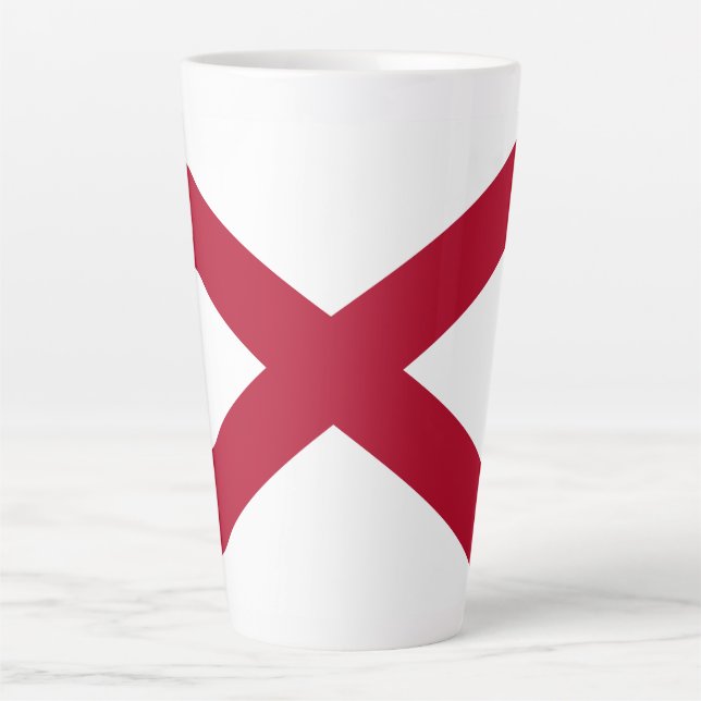 Tasse Latte Drapeau de l'Alabama (Devant)