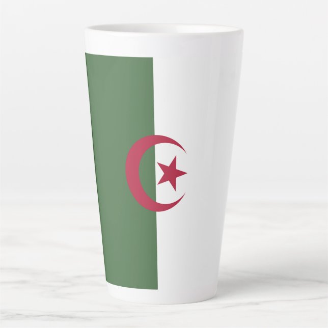 Tasse Latte Drapeau de l'Algérie (Devant)