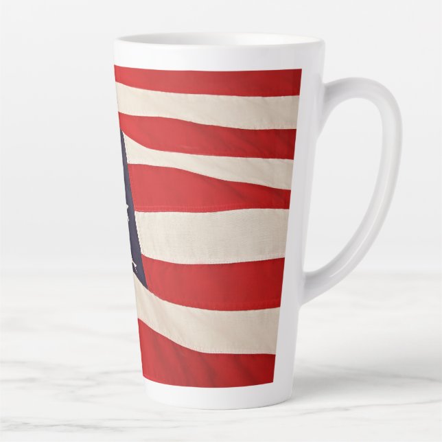 Tasse Latte Drapeau De L'Amérique (Droite)