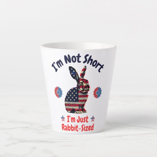 Tasse Latte Drapeau de lapin Amérique (Devant)