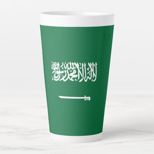 Tasse Latte Drapeau de l'Arabie saoudite (Devant)