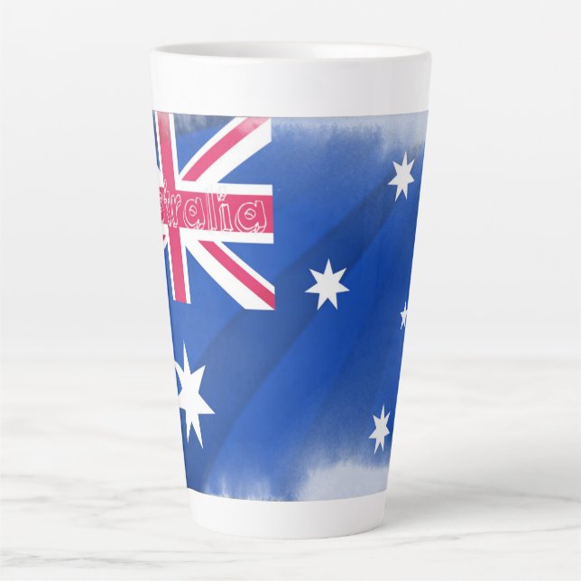 Tasse Latte Drapeau de l'Australie artistique (Devant)