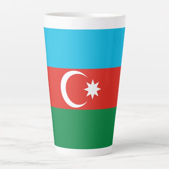Tasse Latte Drapeau de l'Azerbaïdjan (Devant)