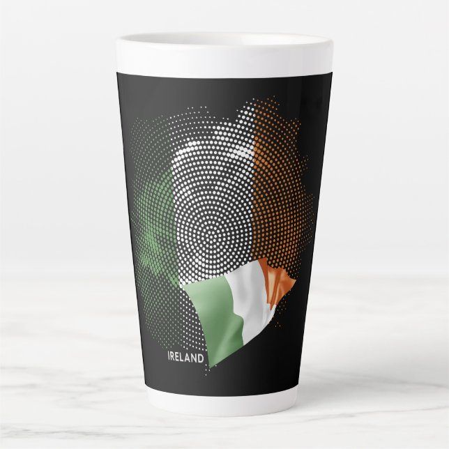 Tasse Latte Drapeau de l'Irlande (Devant)